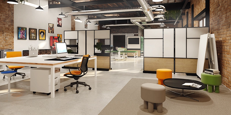 Ufficio open space con area ludica