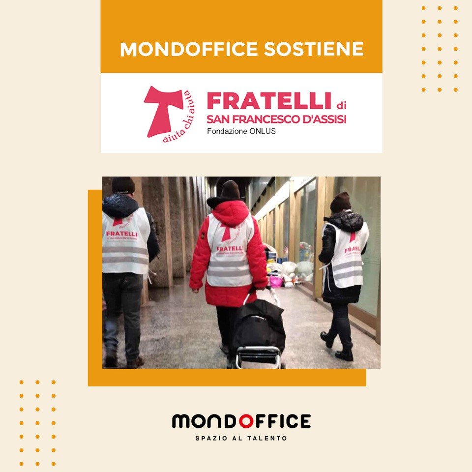 Donazione di 20 bancali di prodotti alimentari da Mondoffice a Fratelli di San Francesco d'Assisi
