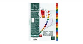 Exacompta Intercalari alfabetici, Cartoncino, A4, 20 tasti A-Z