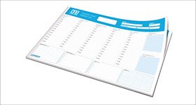ONE COLOR Planner da scrivania settimanale formato A3, Collato