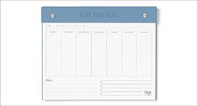 LETTS OF LONDON Planner settimanale non datato Linea Conscious, 25 x 20 cm, Azzurro