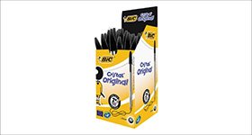 BIC® Penna a sfera Cristal Original, Punta media 1 mm, Nero (confezione 50 pezzi)