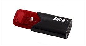 Emtec Chiavetta USB B110 USB3.2 Click&easy, 16 GB, Ross/Nero