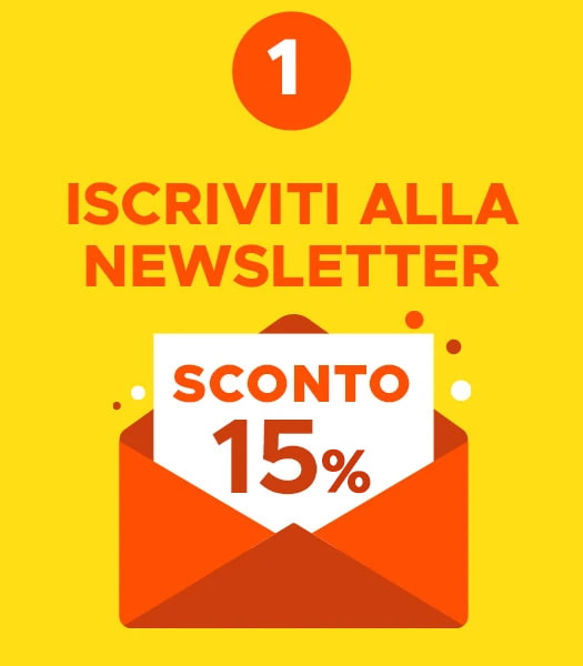 scrizione alla newsletter Mondoffice con sconto del 15% per ricevere offerte, promozioni e novità dedicate agli acquisti per l'ufficio.